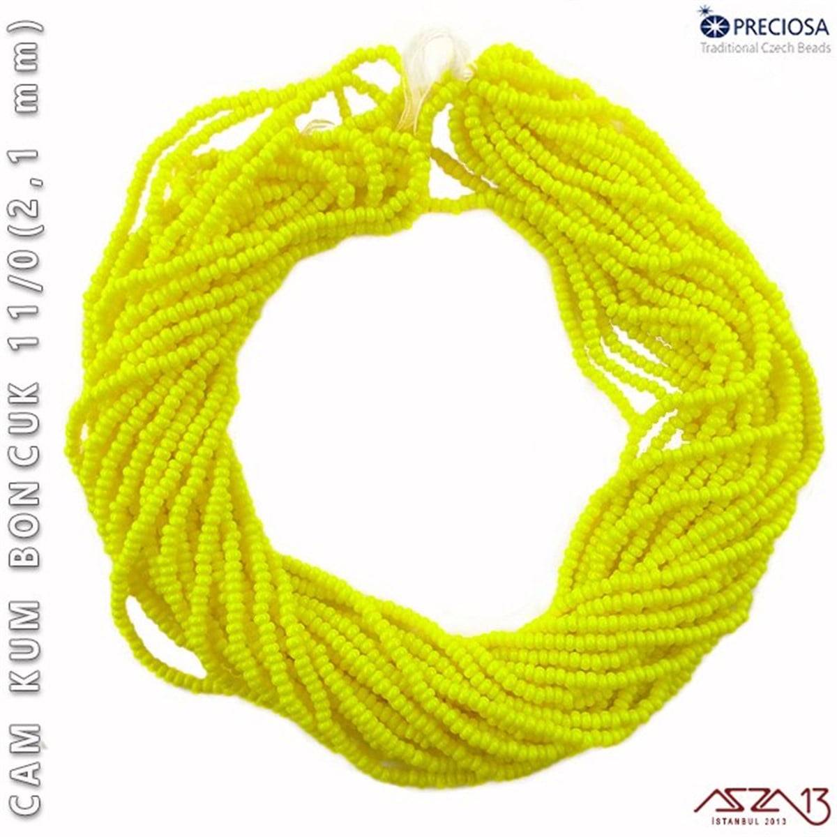 Sarı Cam Kum Boncuk 11/0 (2,1 mm)  40 gr