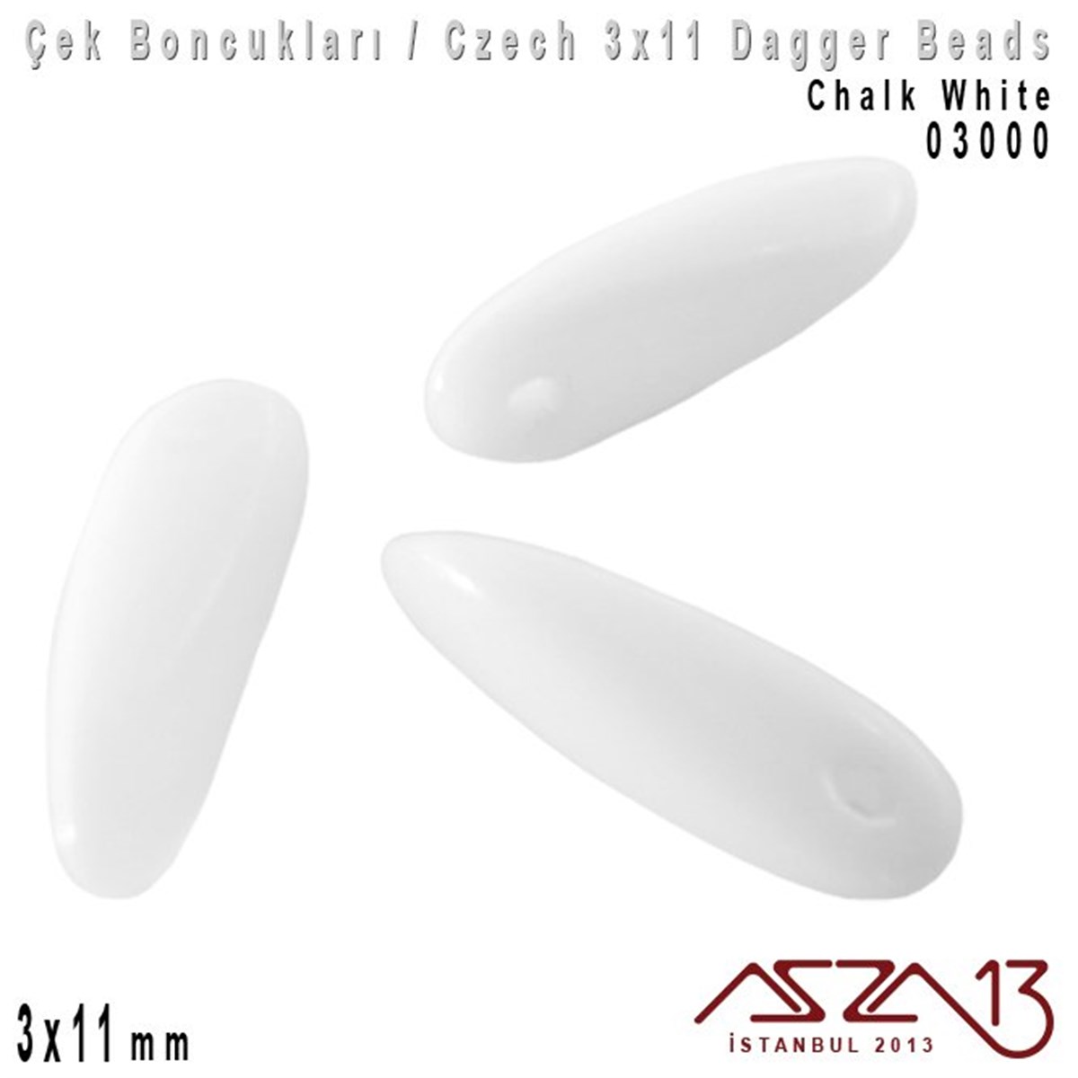Dagger Boncuk - 3x11 mm - 03000* / 24 Adet