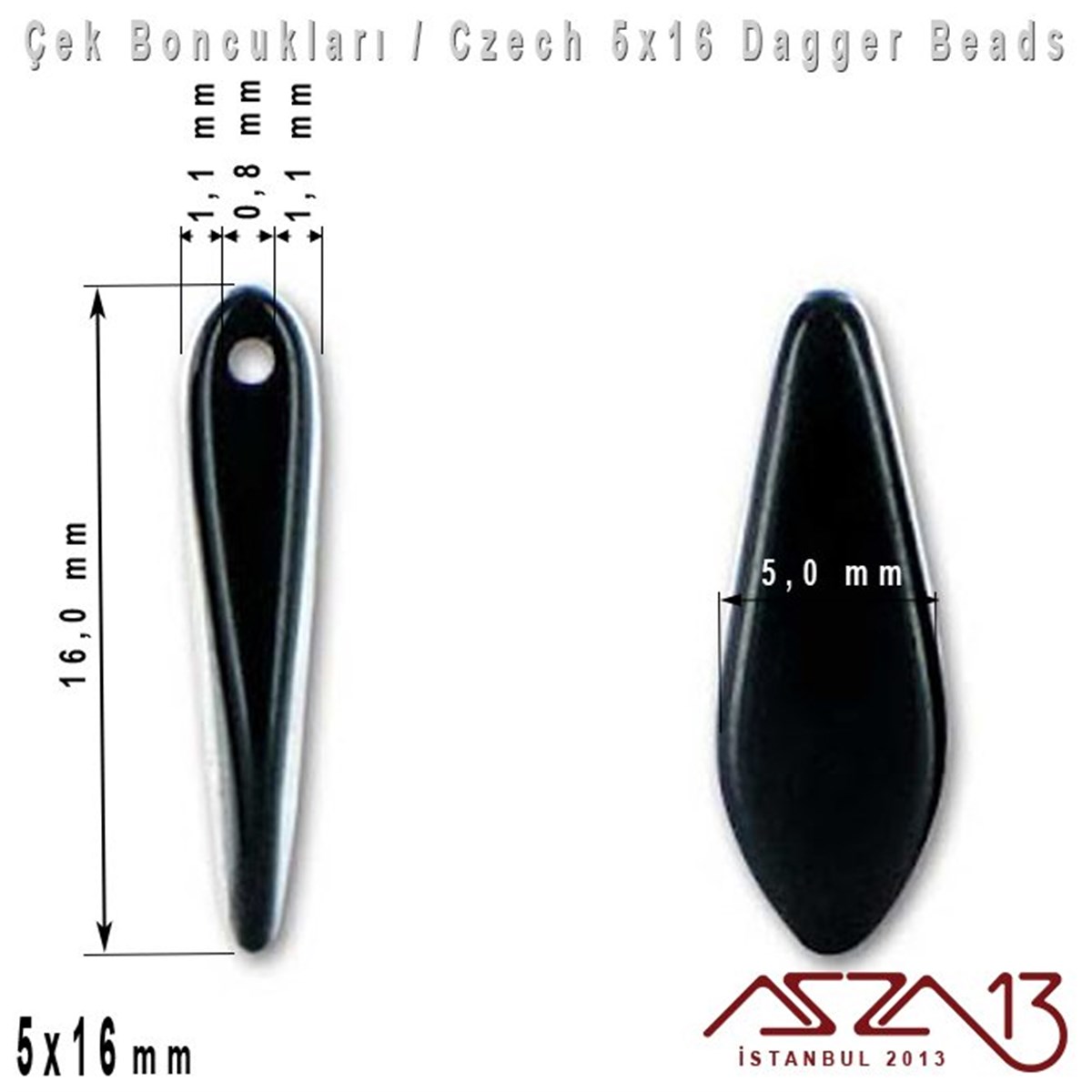 Dagger Boncuk - 5x16 mm - 20060*24203 / 12 Adet
