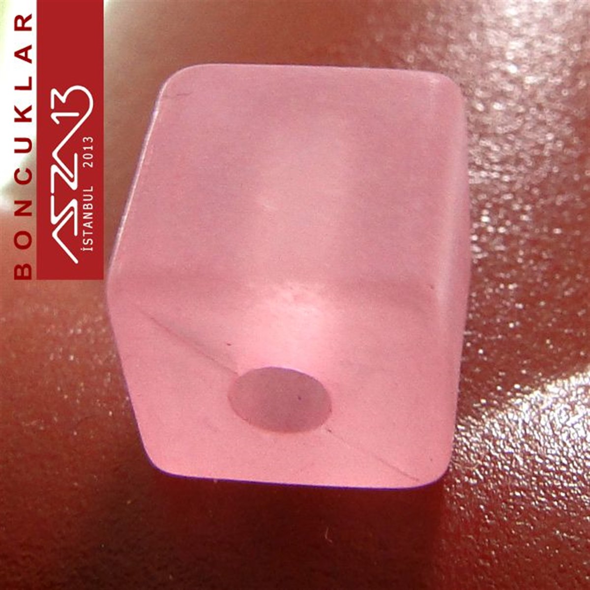 8x8 mm, Epoxy, Pembe Küp Boncuk / Paket İçeriği 10 Adet
