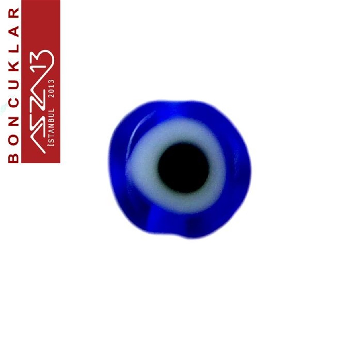 Murano (Lacivert Nazar Boncuğu), Şeffaf 6 mm Yassı Yuvarlak Şekilli  Boncuk / Paket İçeriği 20 Adet