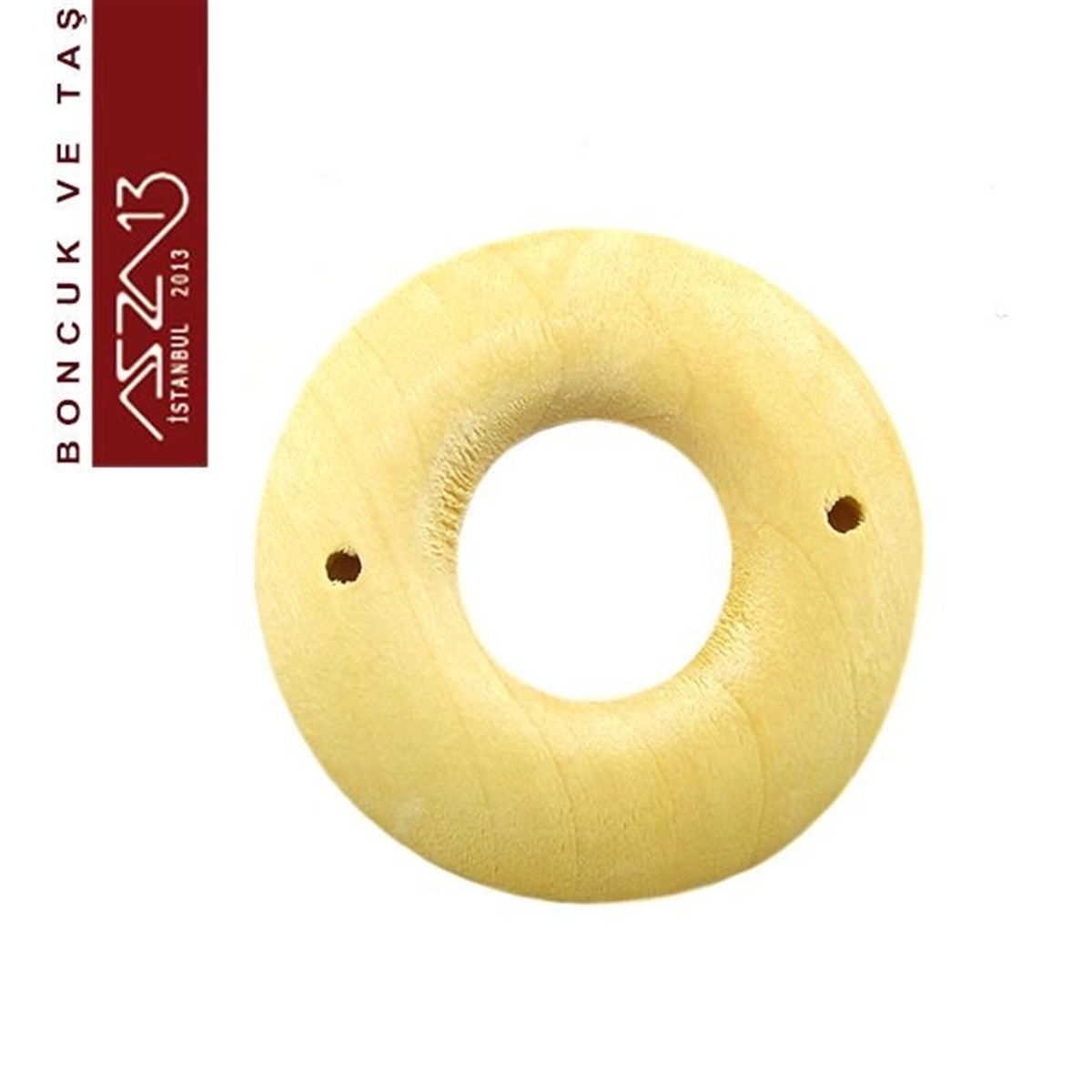 Naturel 40 mm, Donut Halka Ahşap Boncuk (3,8 Gr) / Paket İçeriği 1 Adet