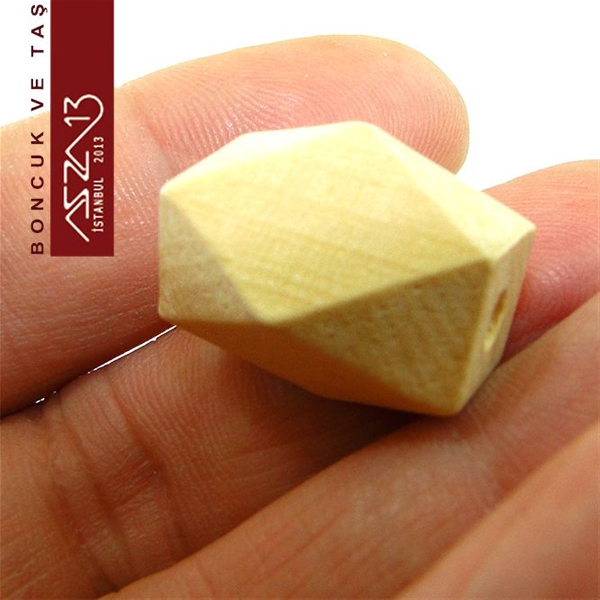 Naturel 14x22 mm, Geometrik Ahşap Boncuk (2,8 Gr) / Paket İçeriği 1 Adet