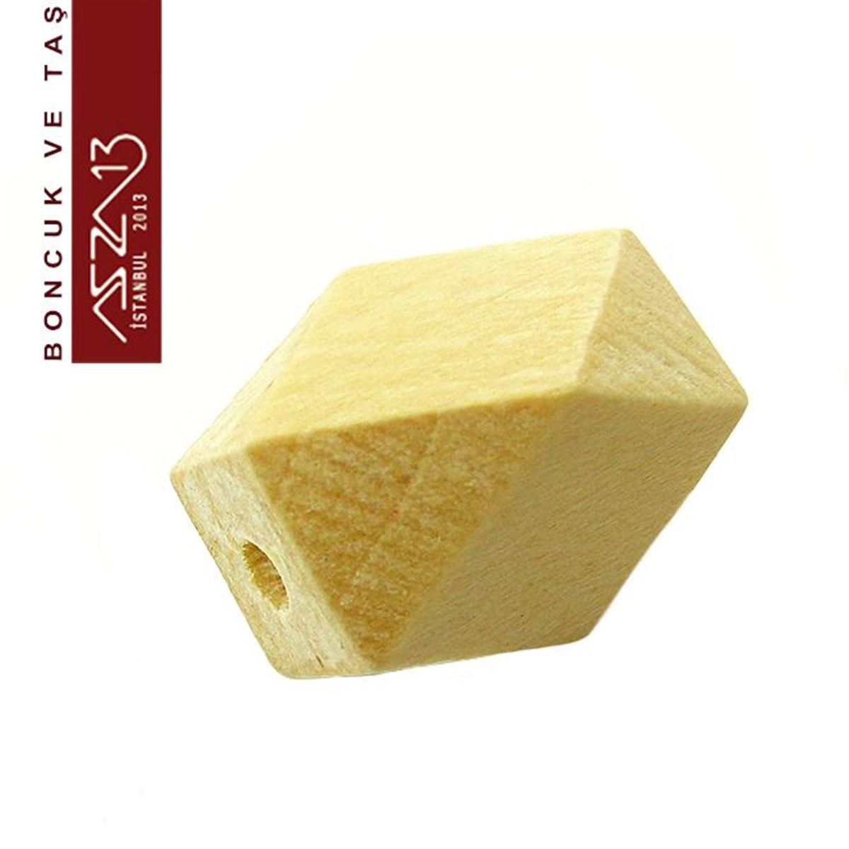 Naturel 14x22 mm, Geometrik Ahşap Boncuk (2,8 Gr) / Paket İçeriği 1 Adet