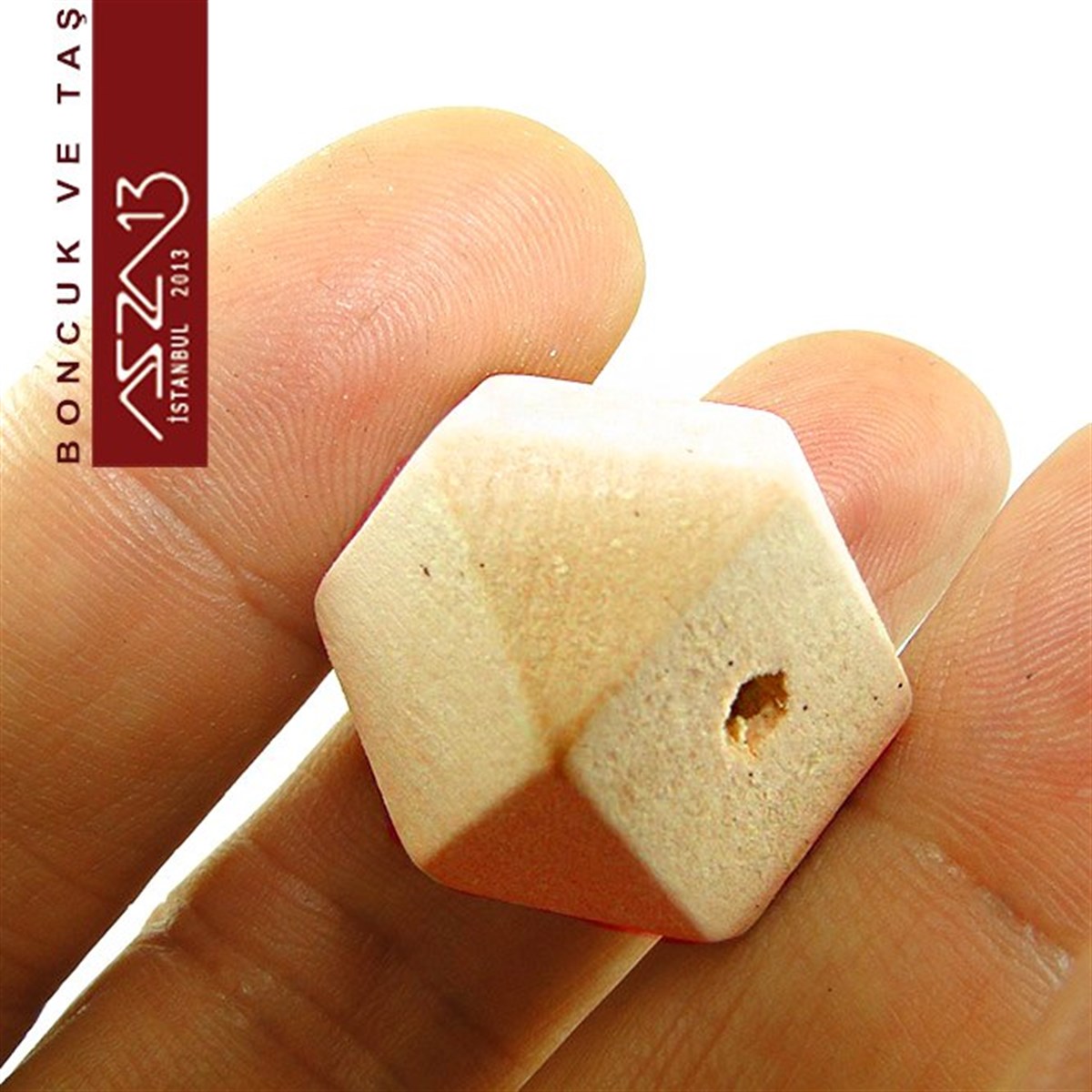 Naturel 20 mm, Geometrik Ahşap Boncuk (4,4 Gr) / Paket İçeriği 1 Adet