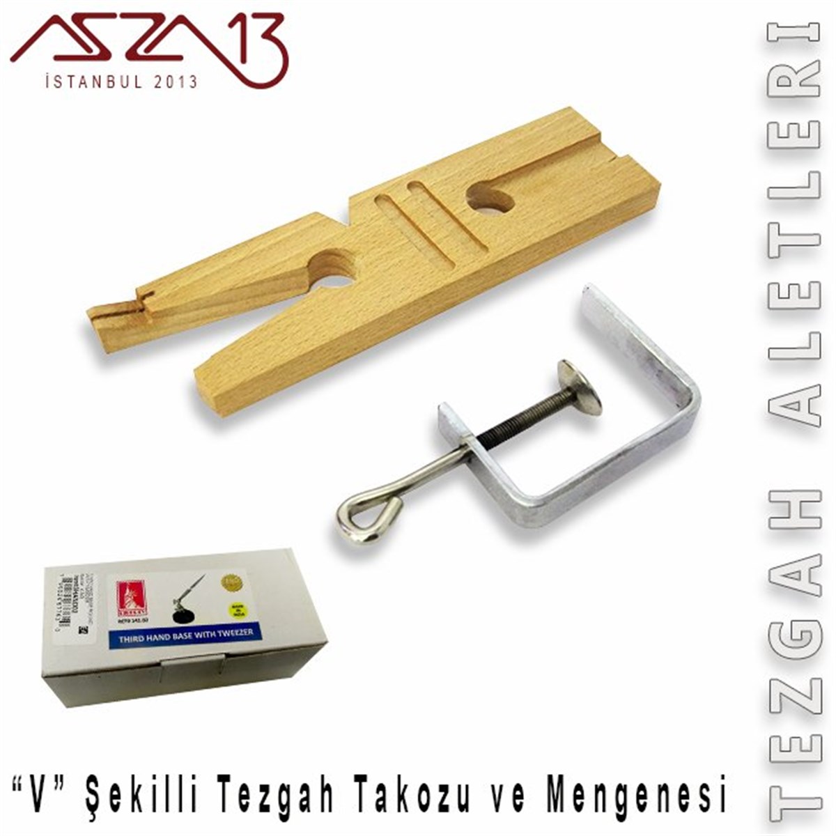 V Ahşap Tezgah Takozu ve Mengenesi