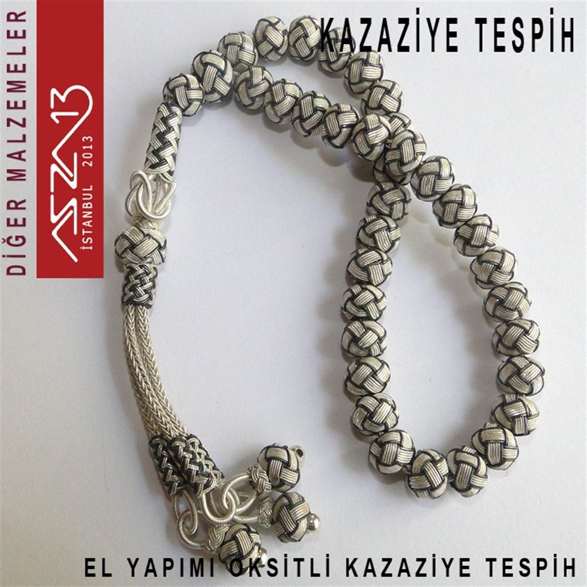 999 Ayar 33lük Oksitli Gümüş Kazaziye Tespih