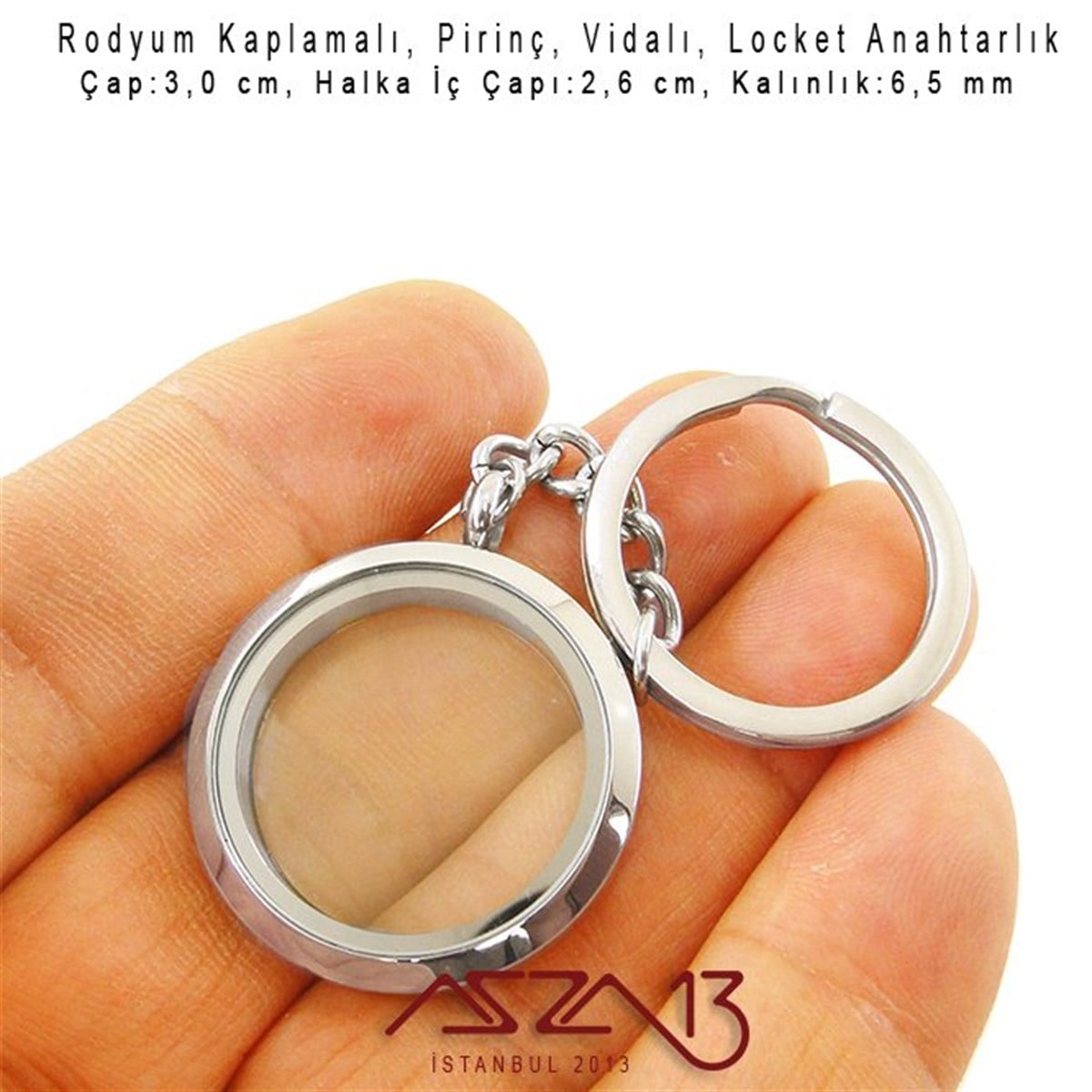 30 mm Yuvarlak, Rodyum, Vidalı Loket Anahtarlık