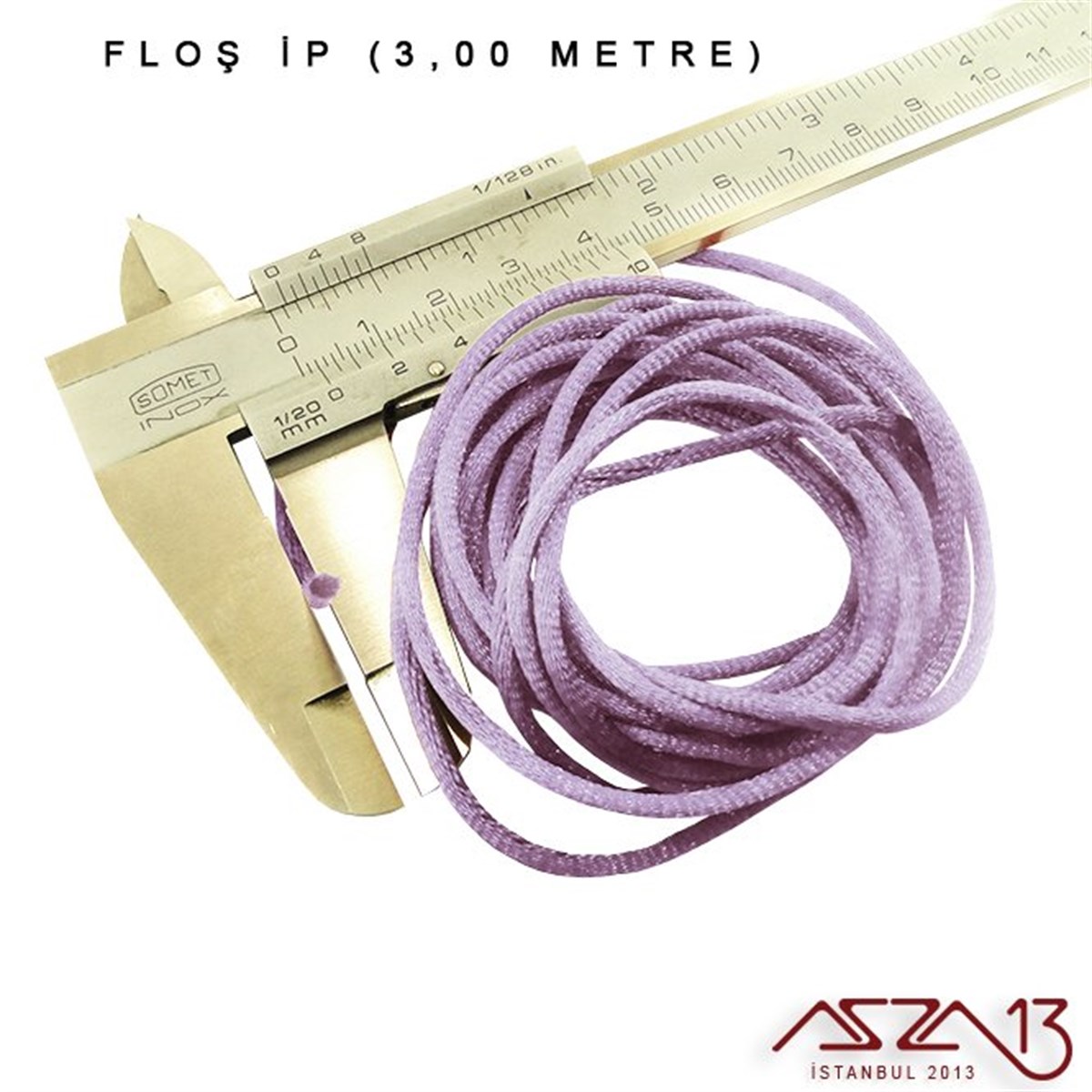 Eflatun  - 2,00 mm - Floş İp / 3 Metre