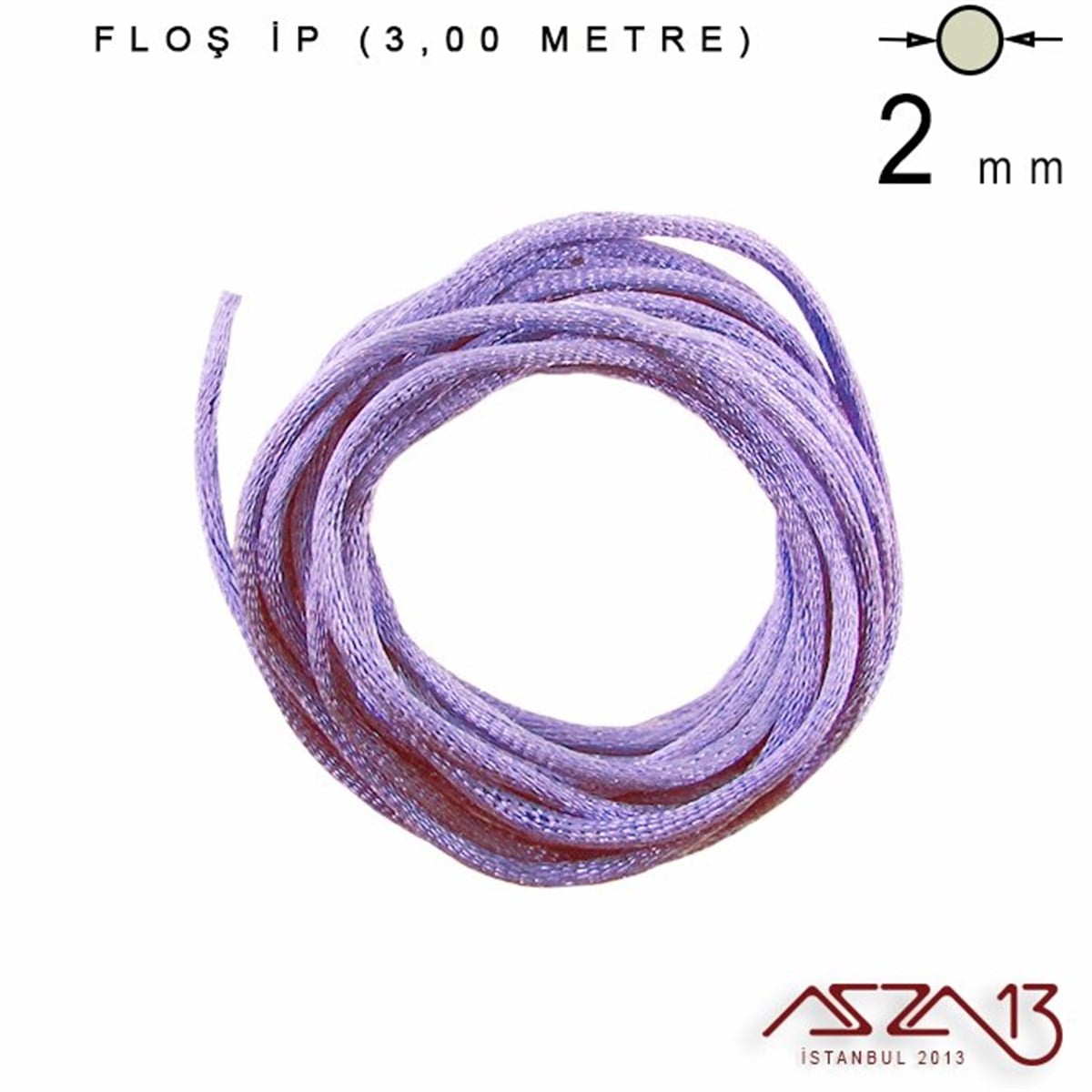 Leylak - 2,00 mm - Floş İp / 3 Metre