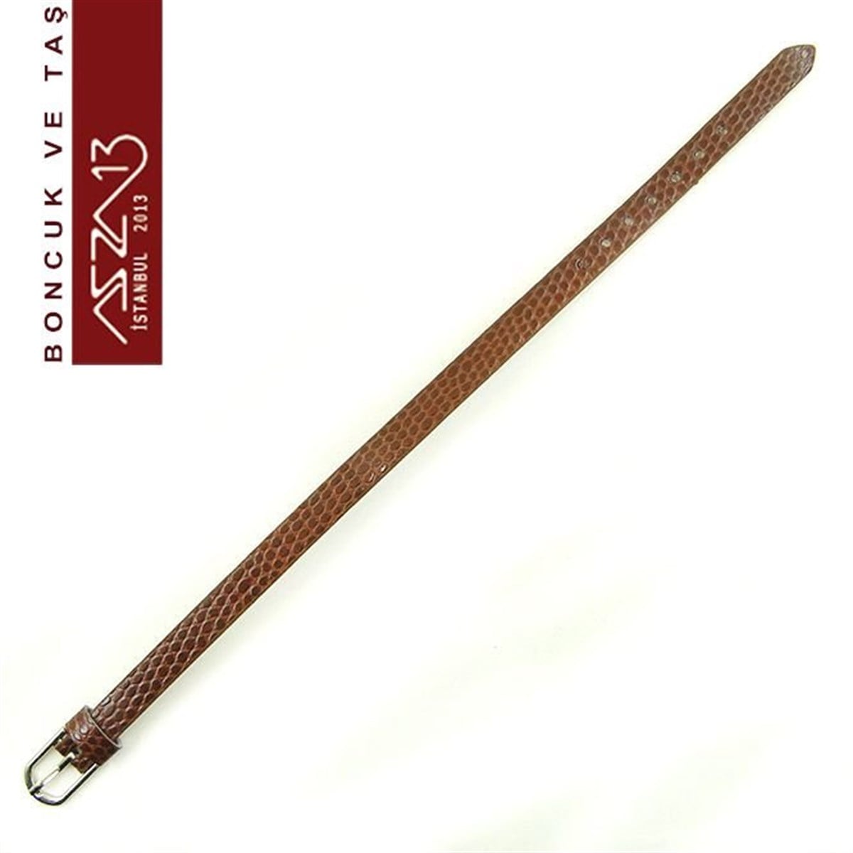 Gerçek Deri 1,5x8 mm / 22,5 cm Kahverengi Klipsli Bileklik Kayışı