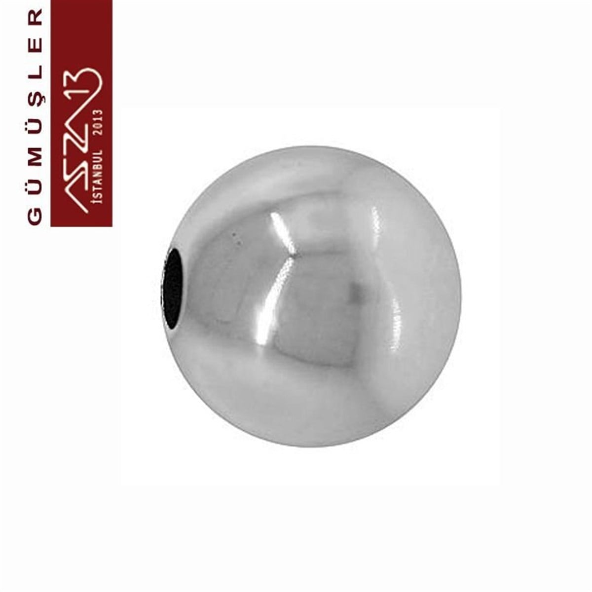 925 K Gümüş 8 mm Top / Paket İçeriği 2 Adet