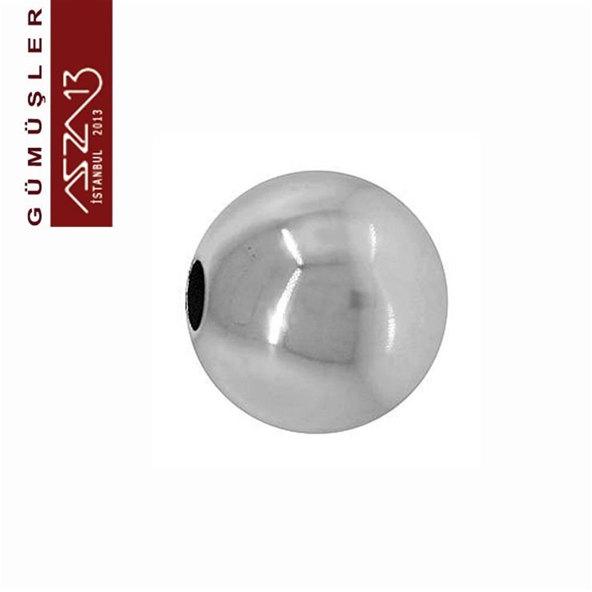 925 K Gümüş 6 mm Top / Paket İçeriği 5 Adet