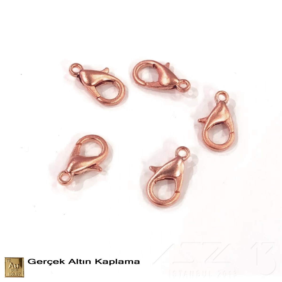 Klips - Damla (Papağan) - Gerçek Rose Altın Kaplama - 10 mm - 5 Adet