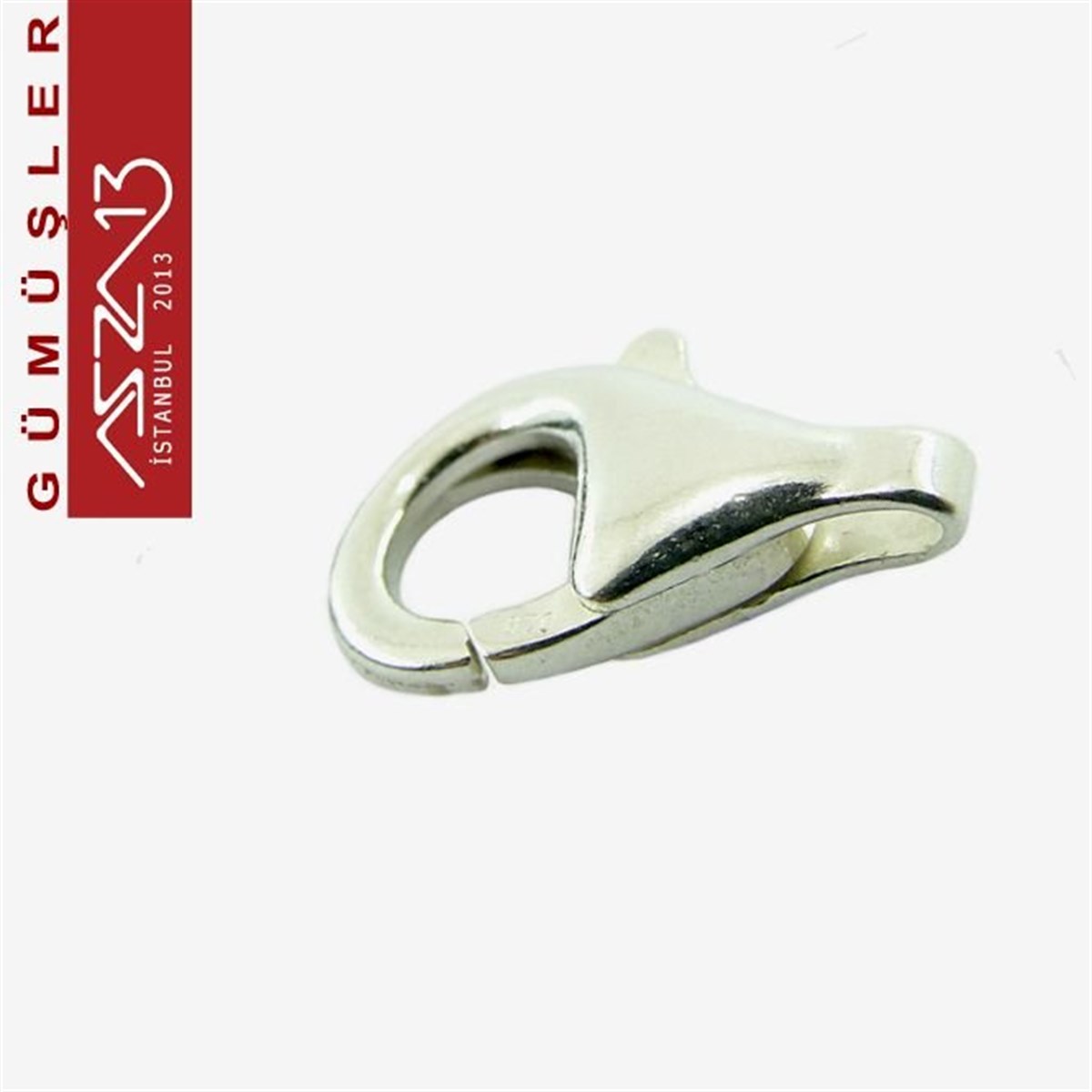 925 K Gümüş 10 mm Damla (Armut) Kilit / Paket İçeriği 1 Adet