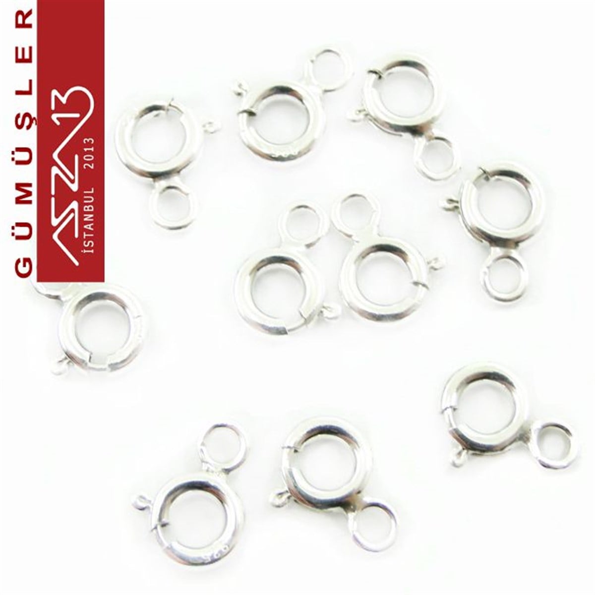 Gümüş Halka Klips / 925K / 6 mm / 3 Adet