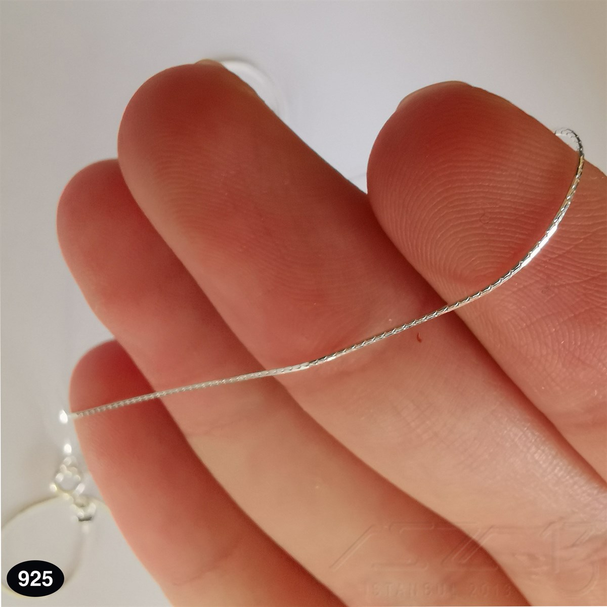 925K Gümüş - Super İnce Yılan Zincir - 0,6 mm x 45 cm - 1 Adet