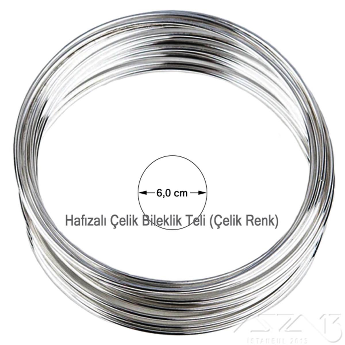 Hafızalı Bileklik Teli / Çelik / 6 cm / 20 Sıra