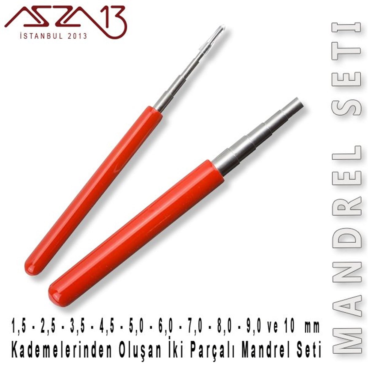 Kademeli Halka Yapma  Mandrel Seti 1,5 - 2,5 - 3,5 - 4,5 - 5 - 6 - 7 - 8 - 9 ve 10 mm