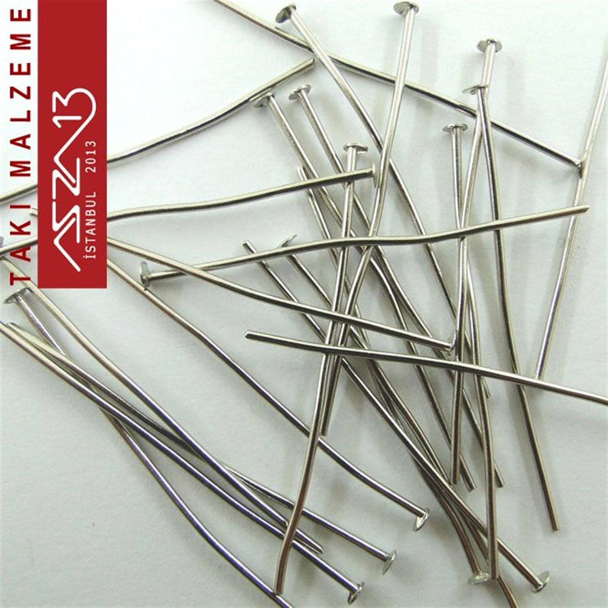 Nikel Kaplamalı 40 mm Düzbaş İğne / Paket İçeriği 50 Adet