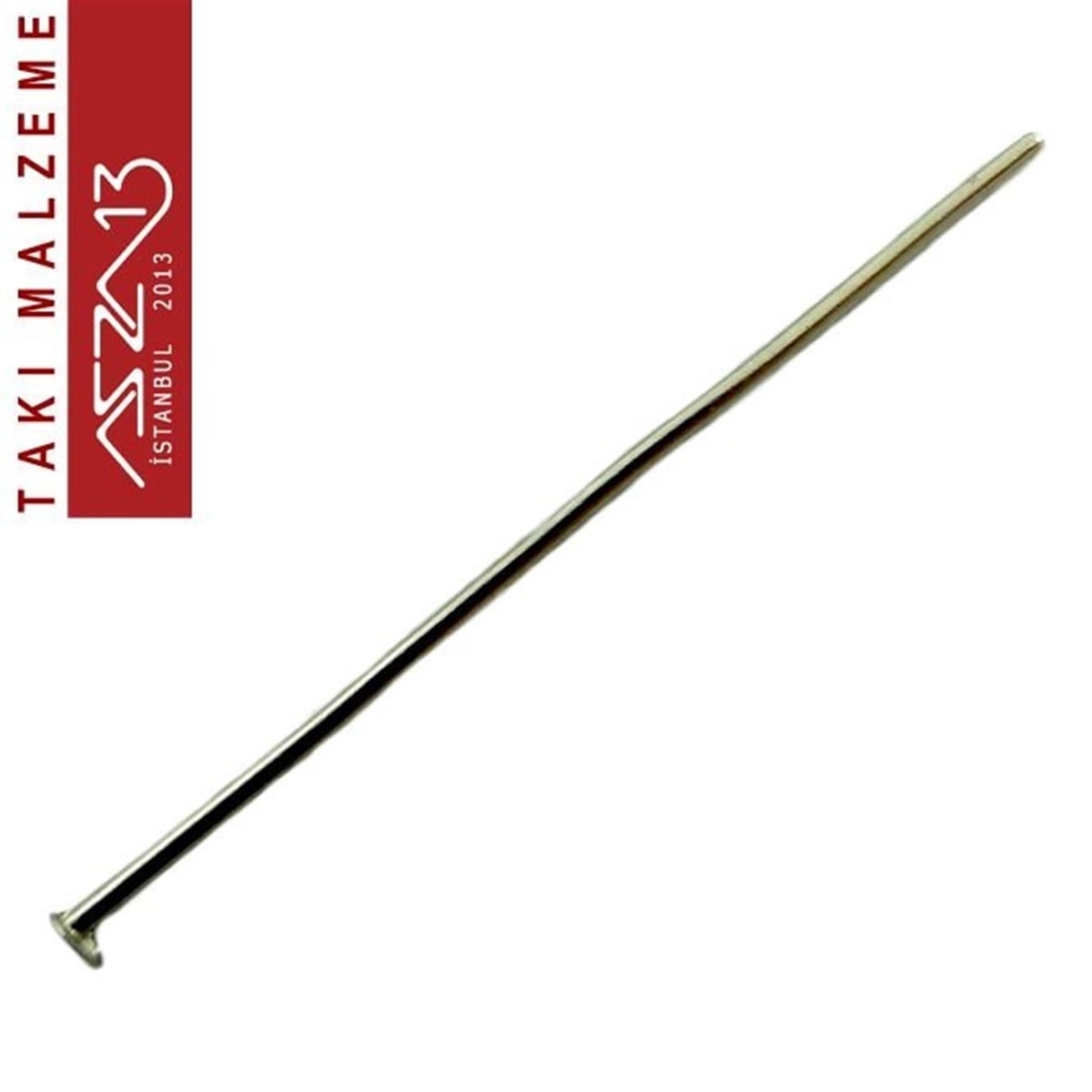 Nikel Kaplamalı 40 mm Düzbaş İğne / Paket İçeriği 50 Adet