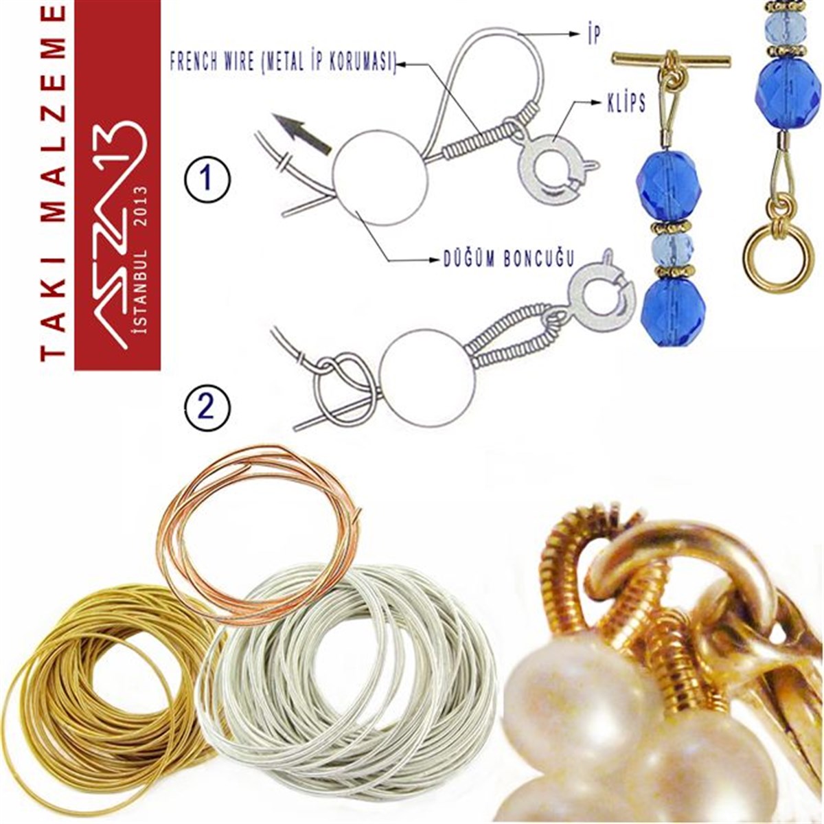 14K Altın Kaplama, 1,1 mm İçi Boş Metal Tel / French Wire / Paket İçeriği 35 cm