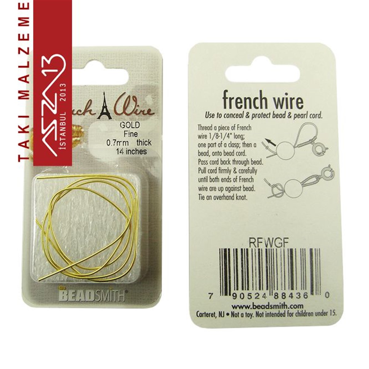 14K Altın Kaplama, 0,7 mm İçi Boş Metal Tel / French Wire / Paket İçeriği 35 cm