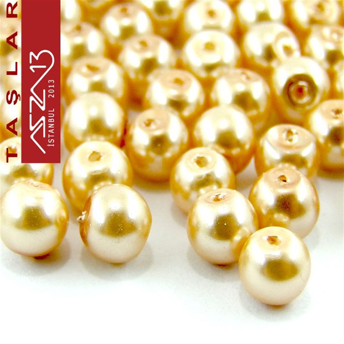 142 Adet 5 mm Altın Renk İnci Boncuk (25 gr)