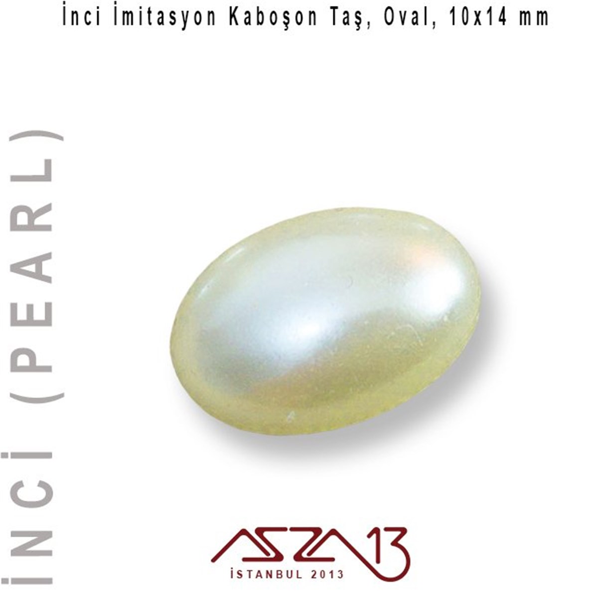 30 Adet 10x14 mm Krem Renk Yarım Oval İnci Kaboşon