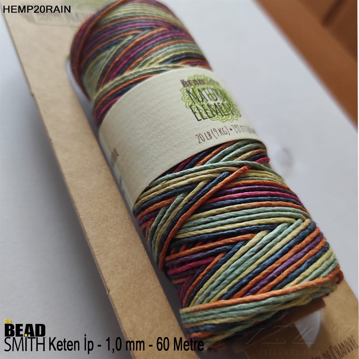 İp - Doğal Keten - 1,0 mm - Ebruli - 60 Metre 