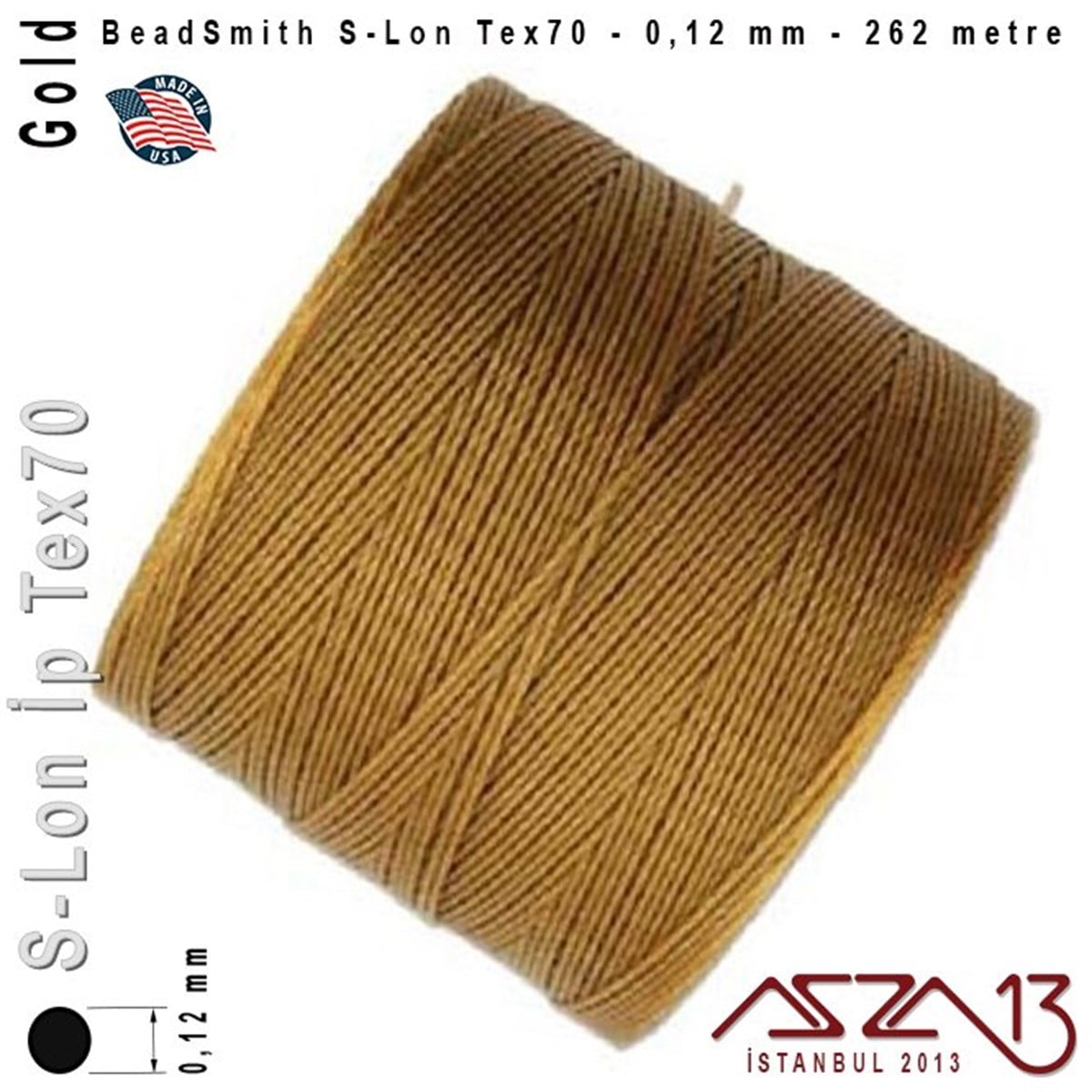 S-Lon Tex70 Micro - Gold - Altın - 0,12 mm Kalınlıkta İp / 262 metre