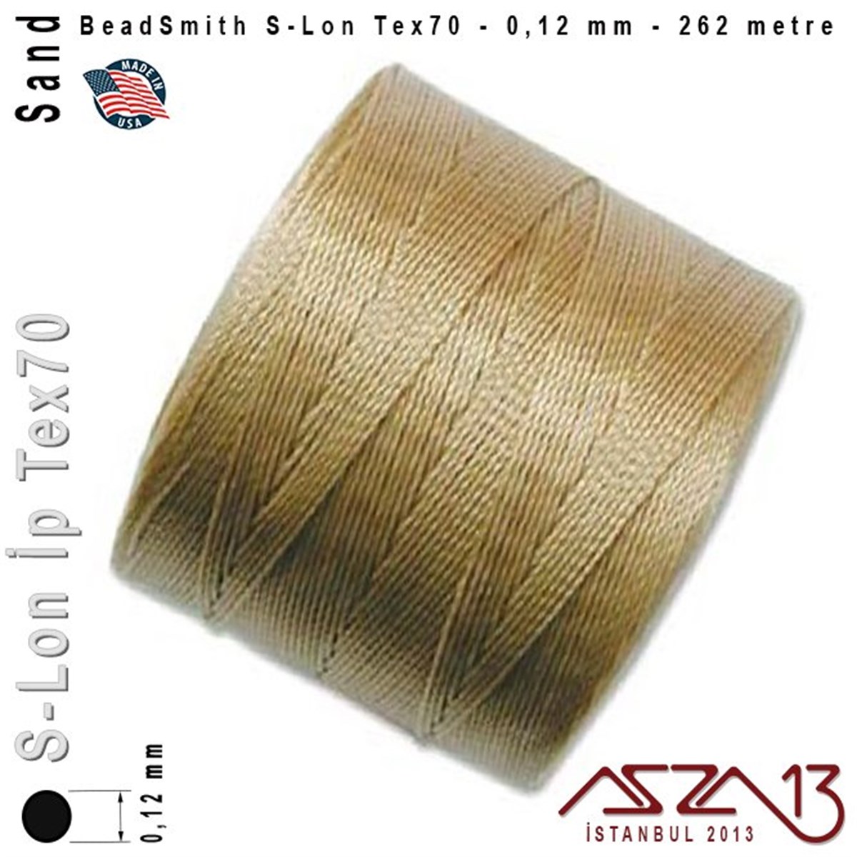 S-Lon Tex70 Micro - Sand - Kum - 0,12 mm Kalınlıkta İp / 262 metre