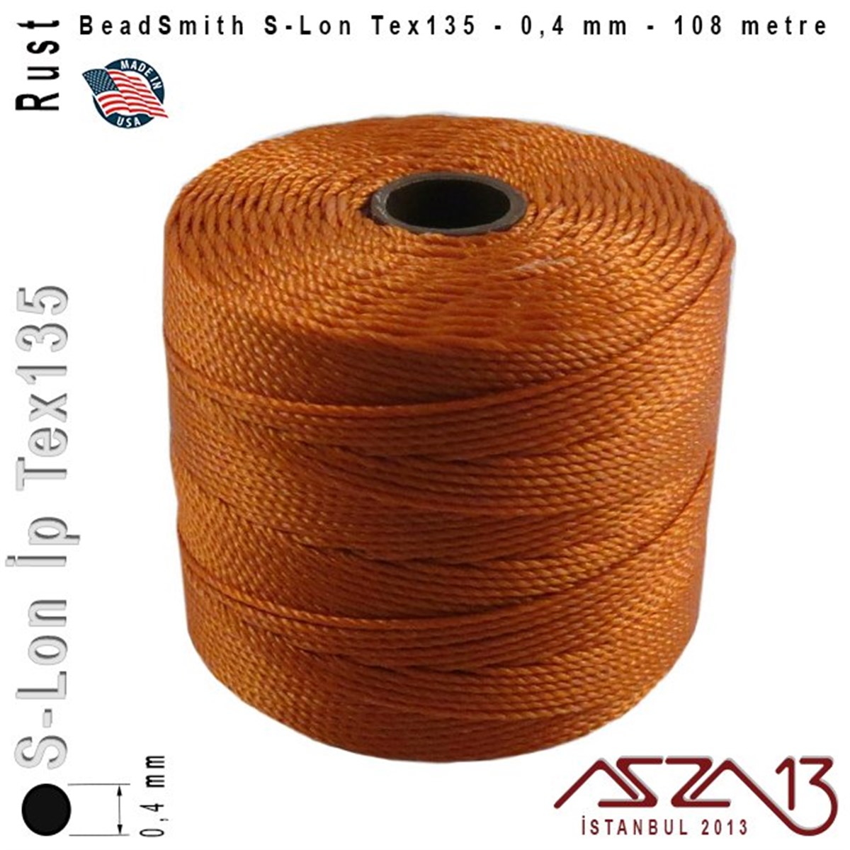 S-Lon Tex135 Fine - Rust - Kiremit - 0,4 mm Kalınlıkta İp / 108 metre