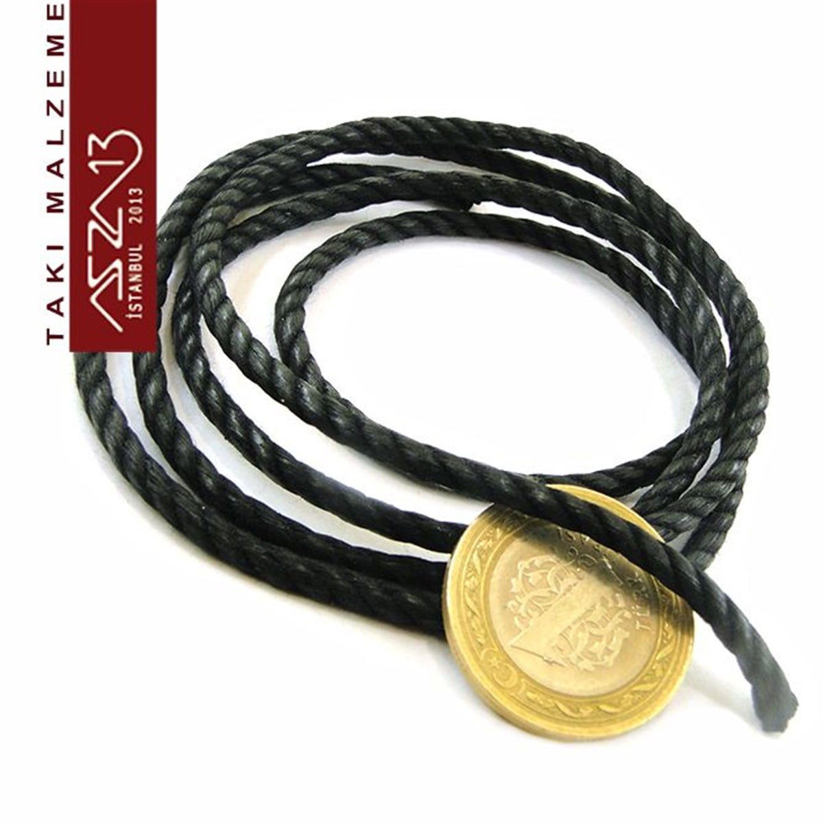 Doğal Pamuk, 3,50 mm Parlatılmış Siyah Helix Kordon / Paket İçeriği 1 m