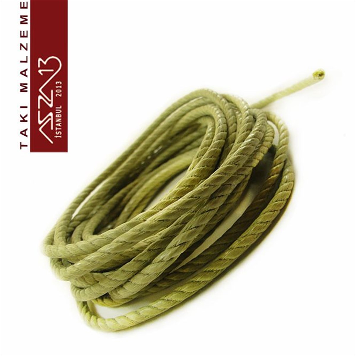 Doğal Pamuk, 2,00 mm Açık Haki Rengi Kordon / Paket İçeriği 3 m