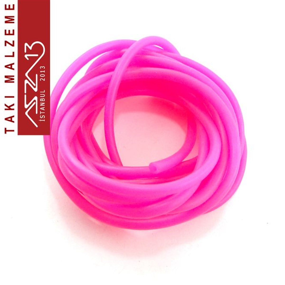 Neon Pembe 2,00 mm Kauçuk Esnek Kordon / Paket İçeriği 1 m