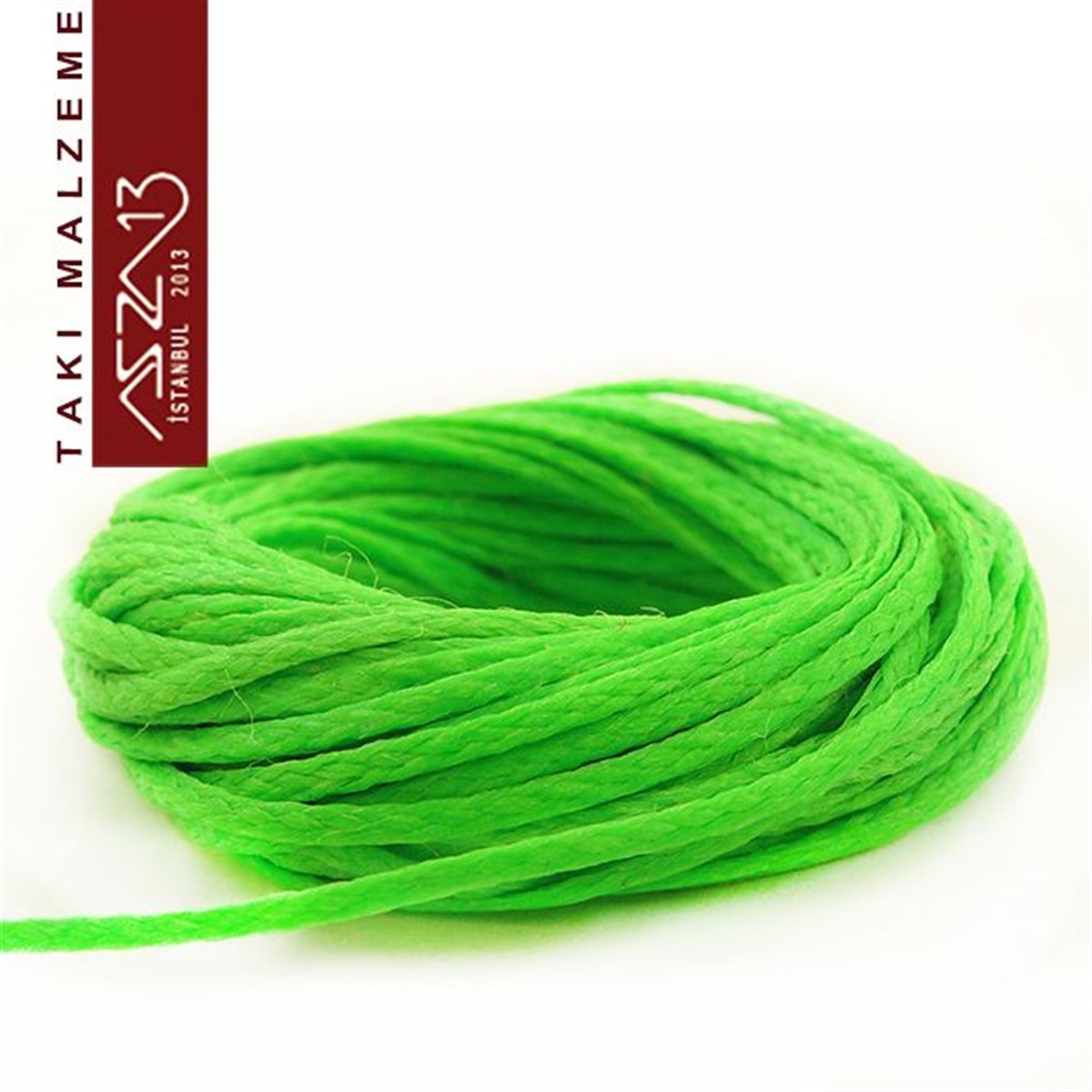 Yeşil Mumlu İp - 1,2 mm Kalınlıkta / 5 metre