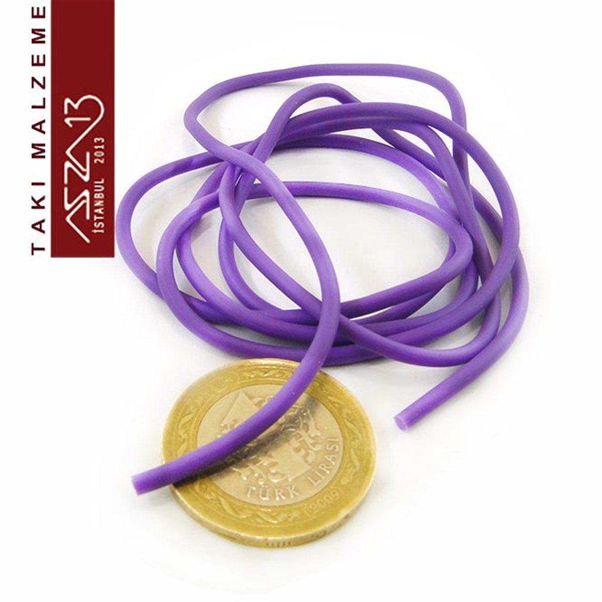 Neon Mor 2,00 mm Kauçuk Esnek Kordon / Paket İçeriği 1 m