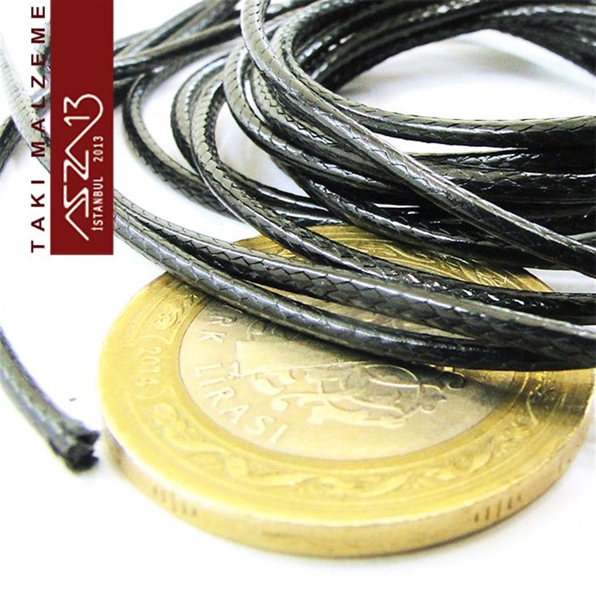 Yapay Deri 1,50 mm Siyah Kordon / Paket İçeriği 3 m