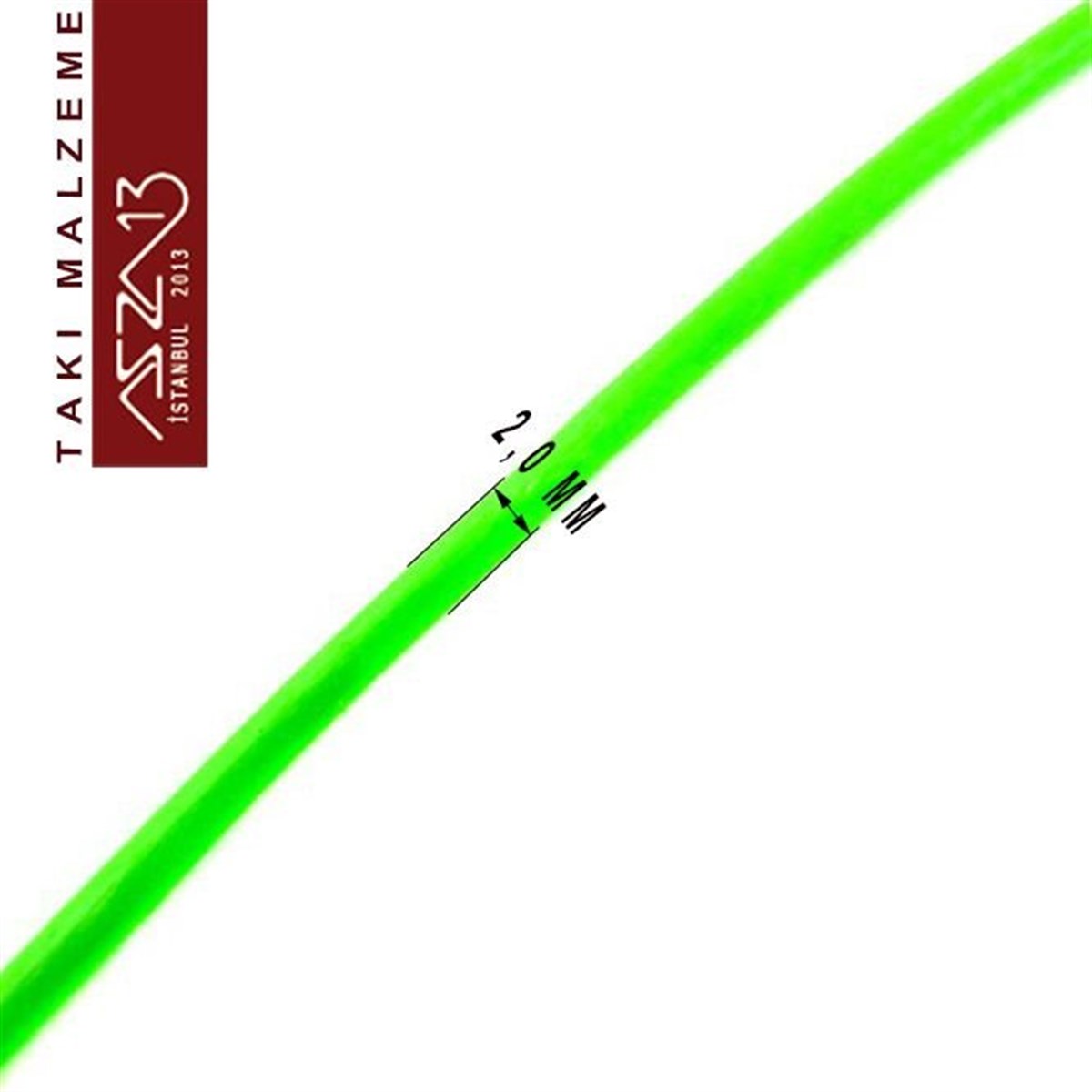 Neon Yeşil 2,00 mm Kauçuk Esnek Kordon / Paket İçeriği 1 m