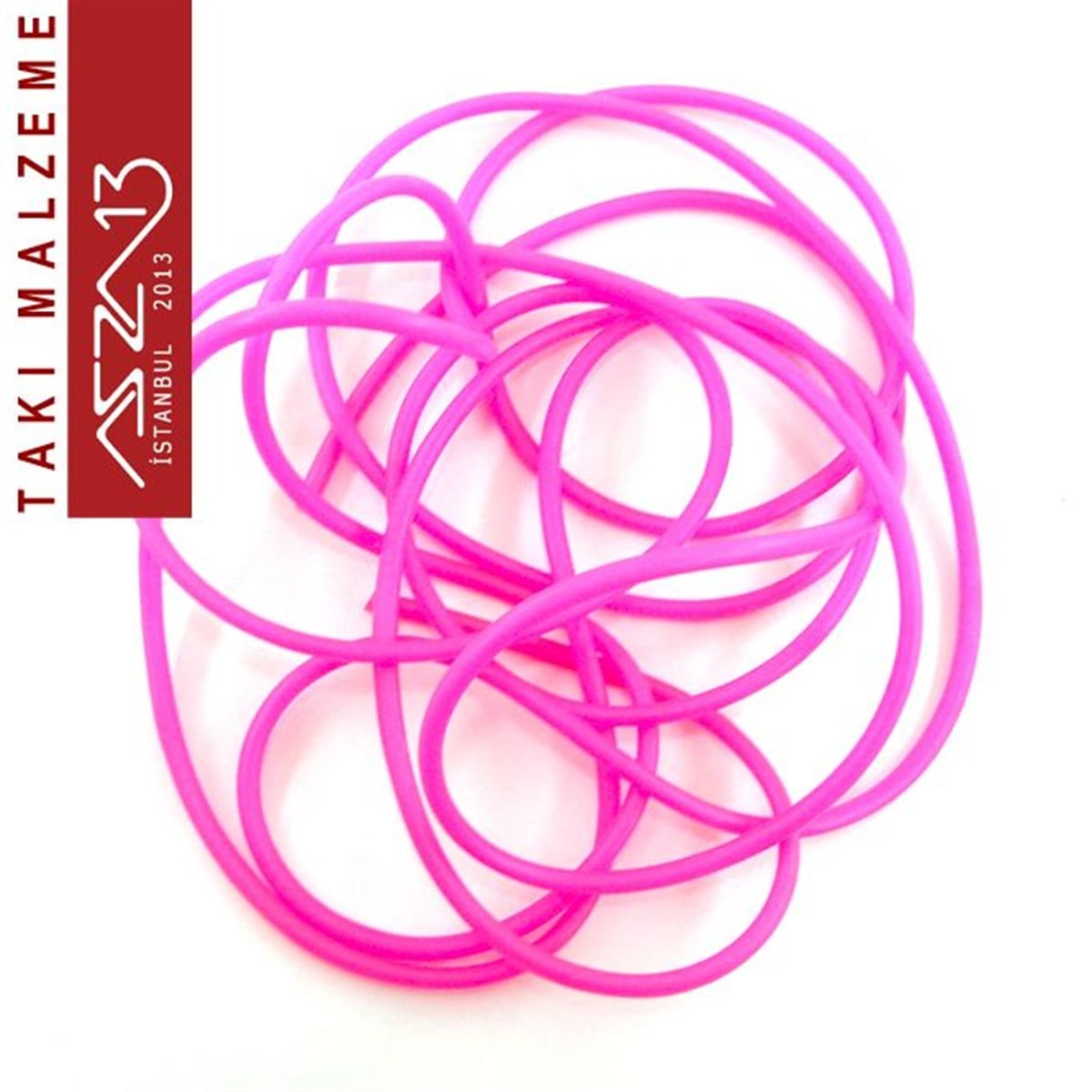 Neon Pembe 2,00 mm Kauçuk Esnek Kordon / Paket İçeriği 1 m