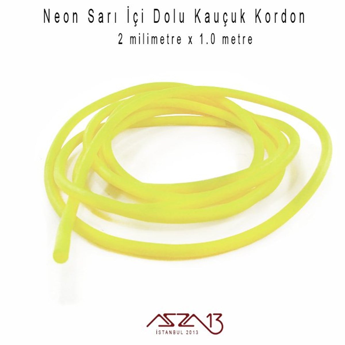 Neon Sarı 2,00 mm Kauçuk Esnek Kordon / Paket İçeriği 1 m