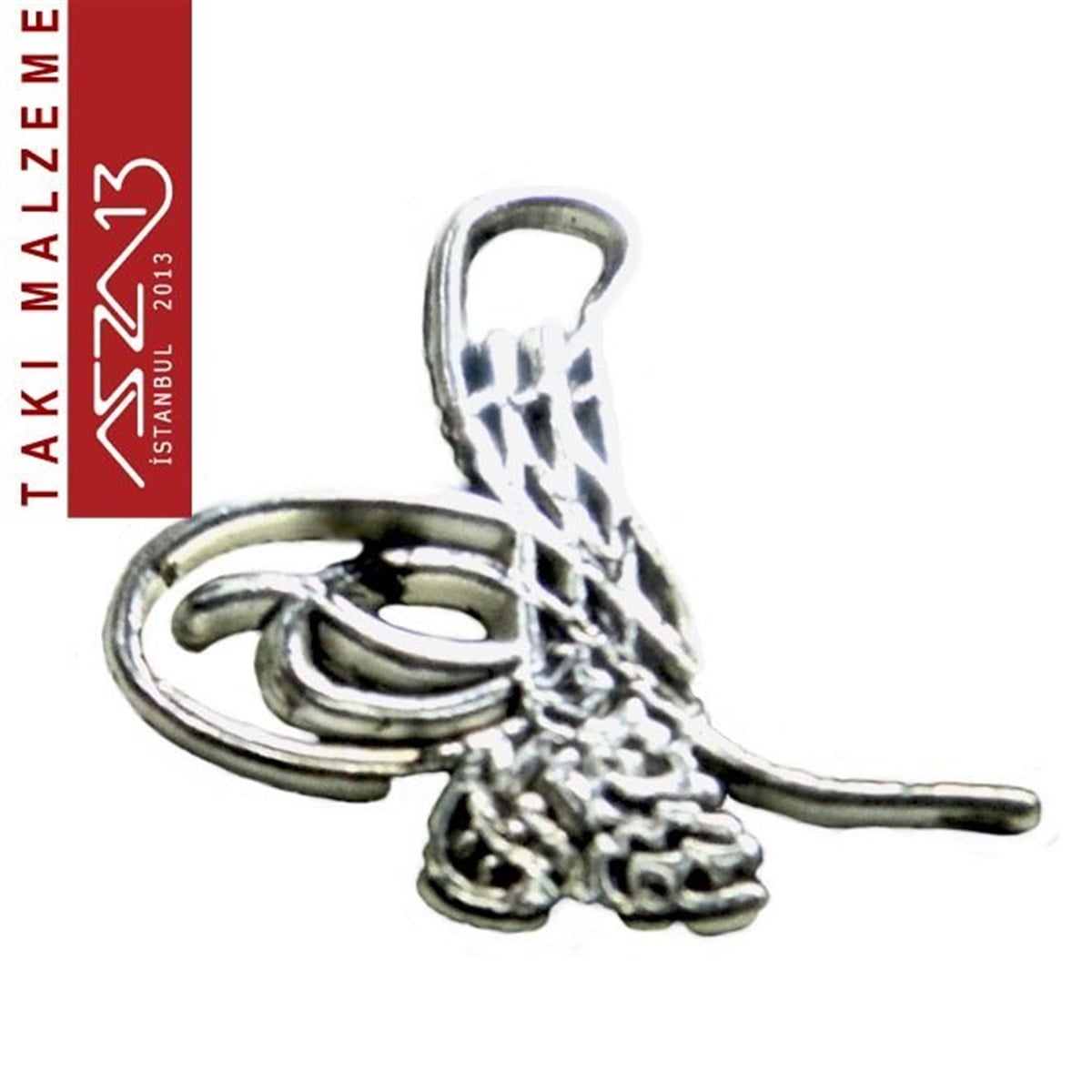 Antik Gümüş Kaplamalı Tuğra / Paket İçeriği 20 Adet