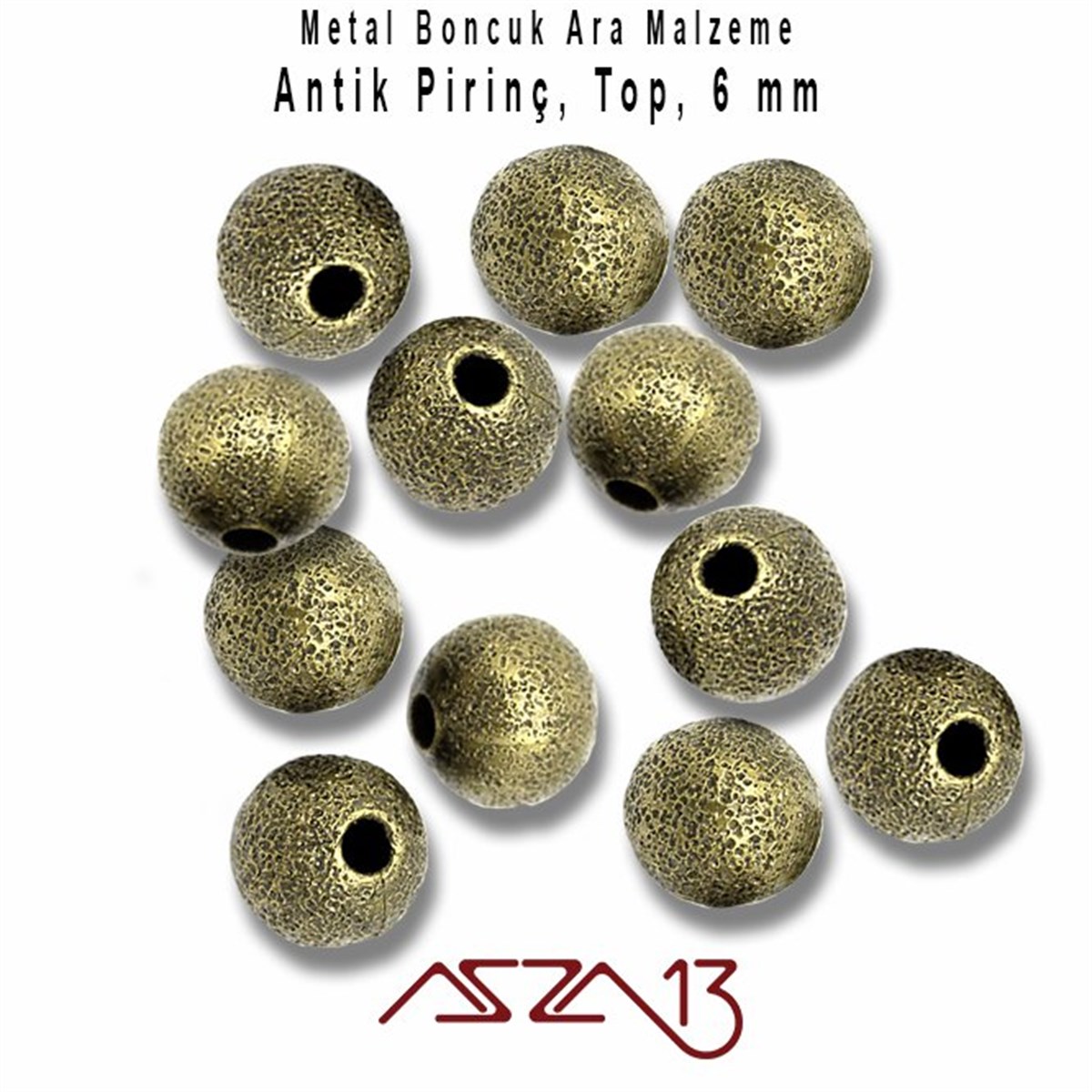 Antik Pirinç Kaplamalı 6 mm Yuvarlak Bakır Boncuk / Paket İçeriği 30 Adet