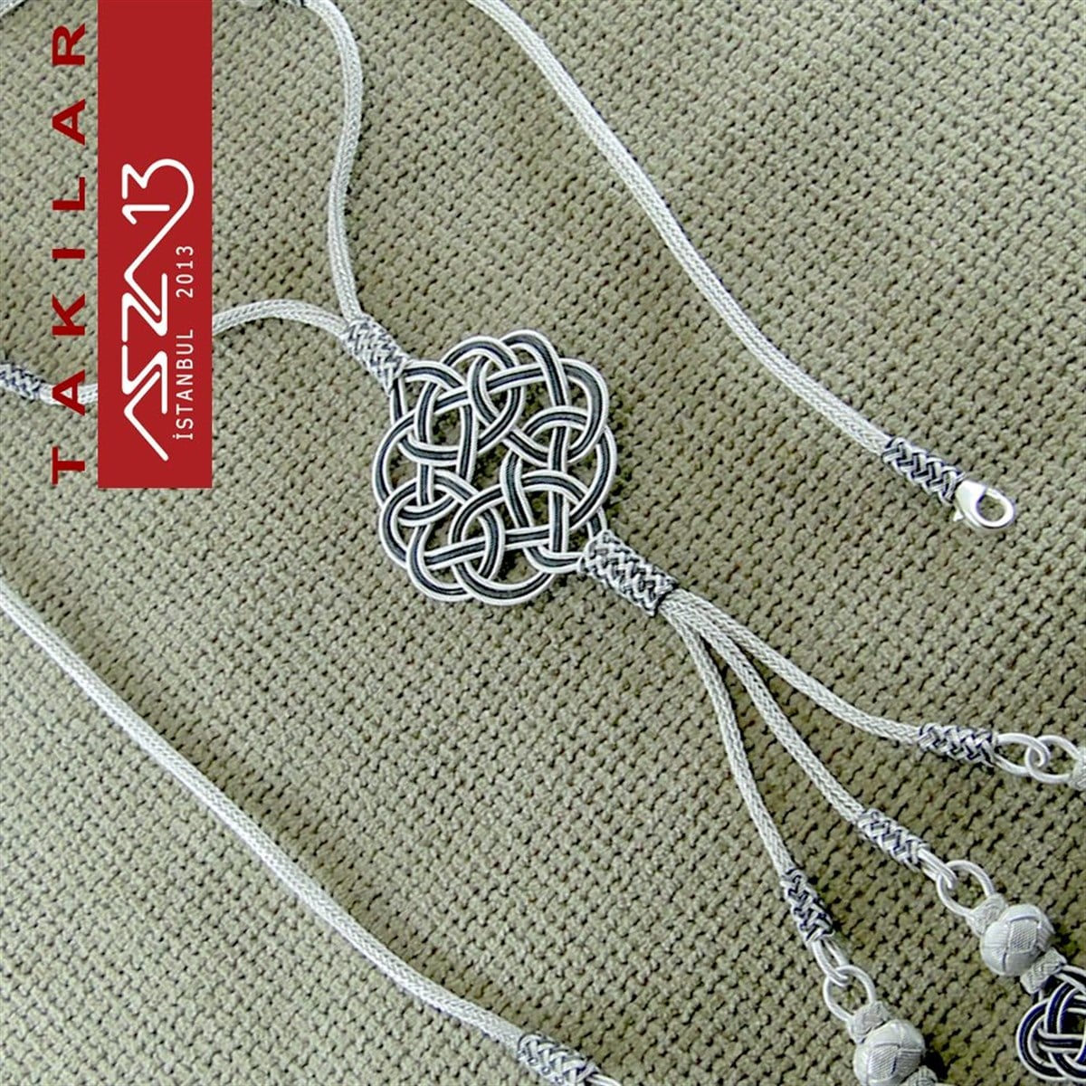Kazaziye Aşk Düğümü Motifli Oksitli Gümüş Kolye