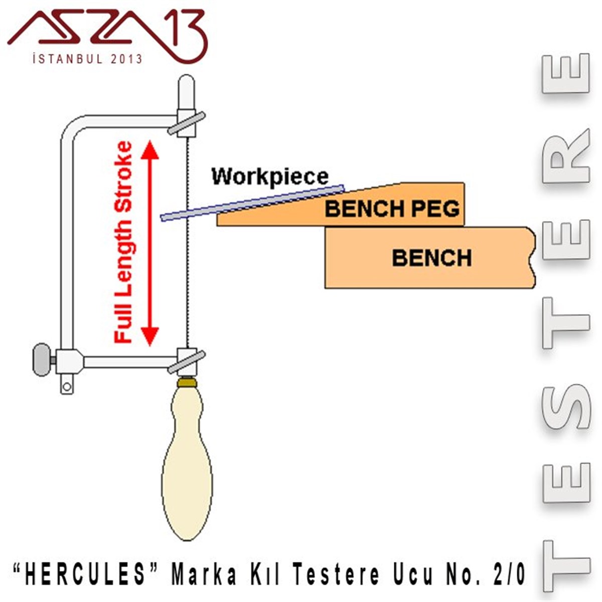 Herkules Kıl Testere Ucu, No.2/0  (Paket İçeriği 12 Adet)