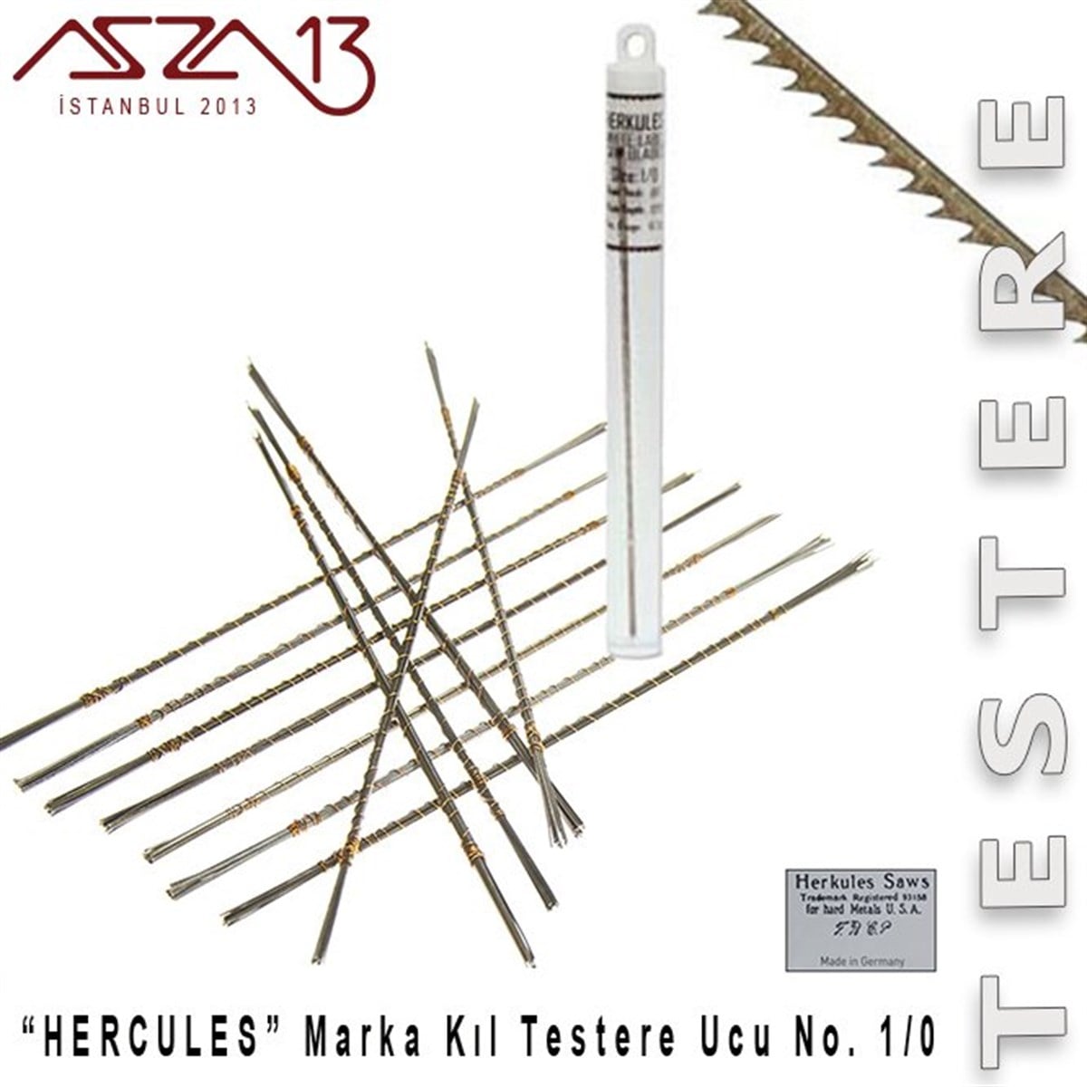 Herkules Kıl Testere Ucu, No.1/0  (Paket İçeriği 12 Adet)