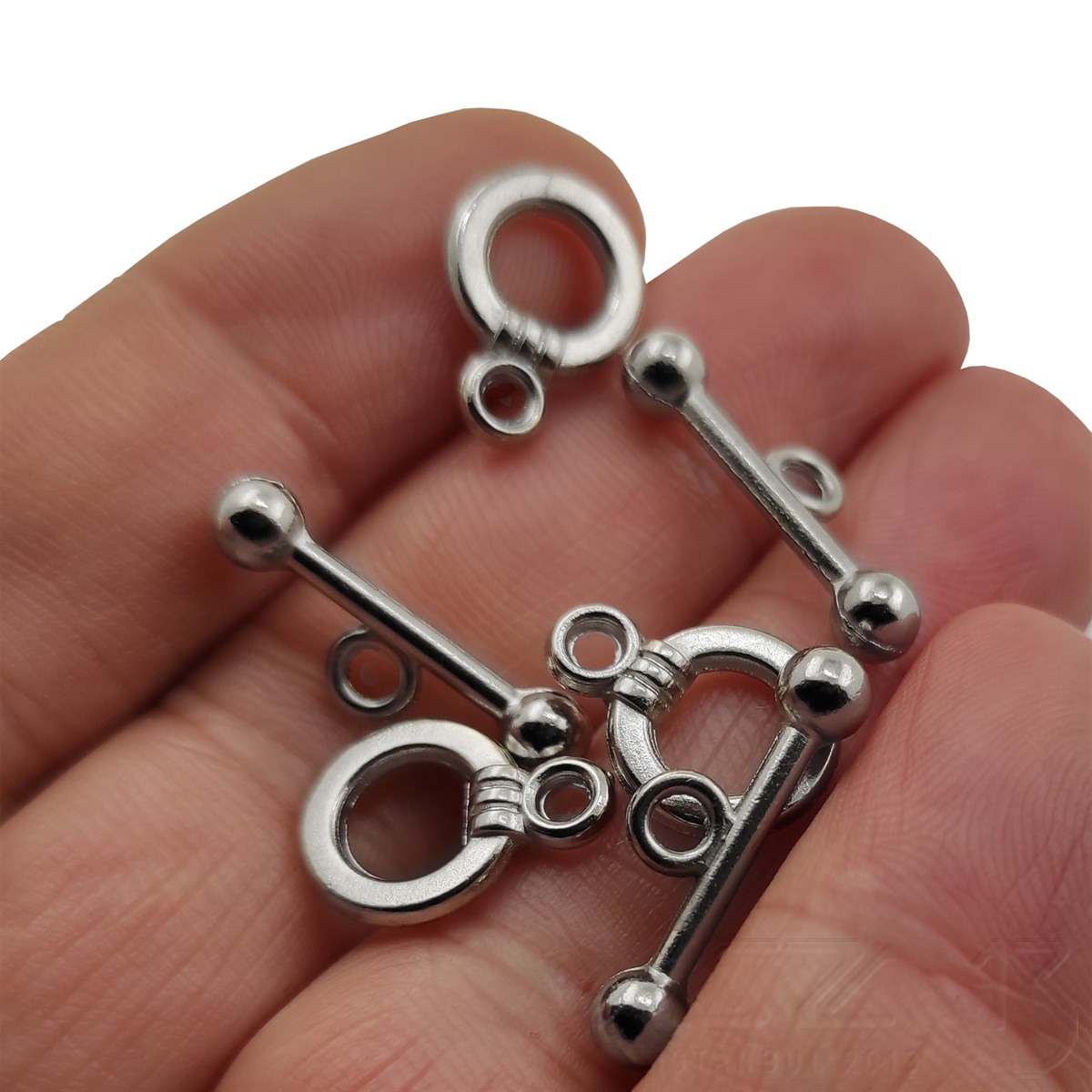 Halka Geçmeli Kilit / Rodyum Renk Kaplama / 7,0 mm / 3 Set