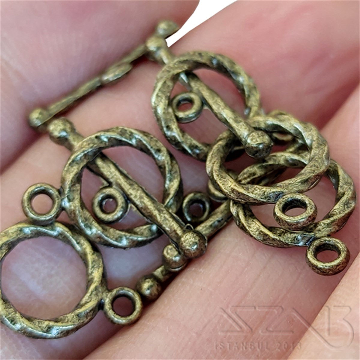Halka Geçmeli Kilit / Antik Pirinç Kaplama / 7,5 mm / 5 Set