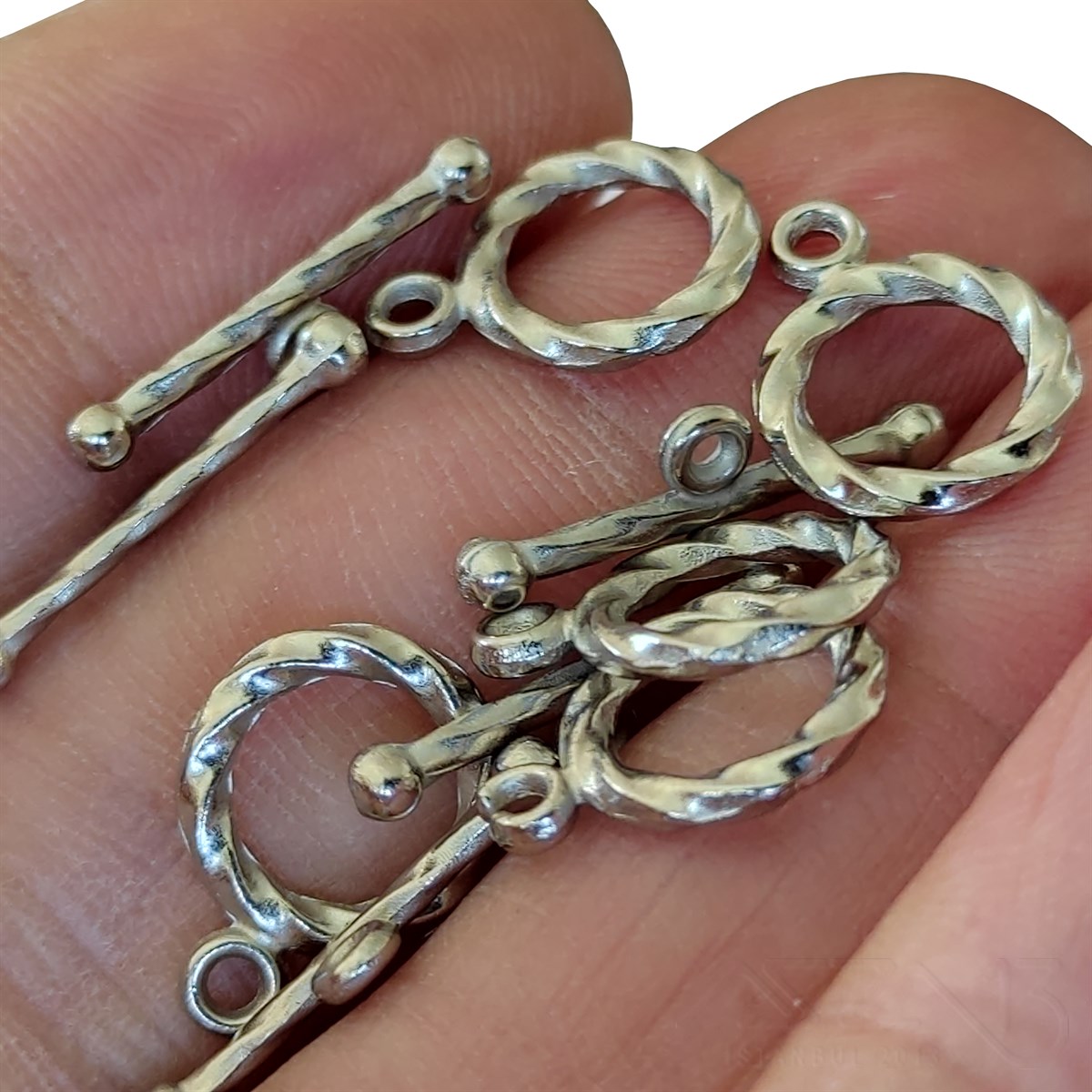 Halka Geçmeli Kilit / Rodyum Renk Kaplama / 7,5 mm / 5 Set